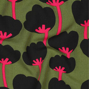 LENZING™ ECOVERO™ viskostyg  Poppies | Nerida Hansen – oliv/svart, 