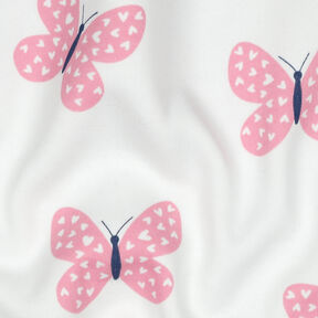 Sweatshirt Ruggad stora fjärilar | Poppy Fabrics – elfenbensvit/rosa, 