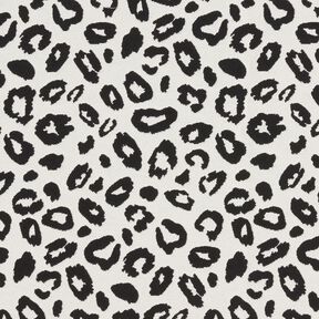 Dekorationstyg Jacquard leopardmönster – elfenbensvit/svart, 