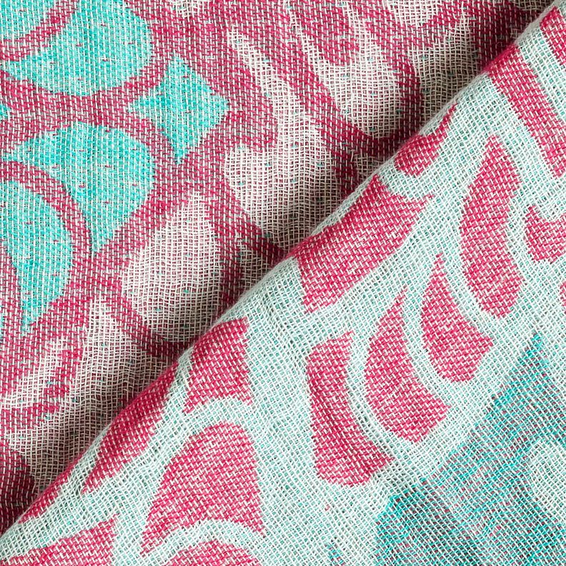 Strandkläder hamam-handduk jacquard-ornament – pepparmynta/purpur, image number 4