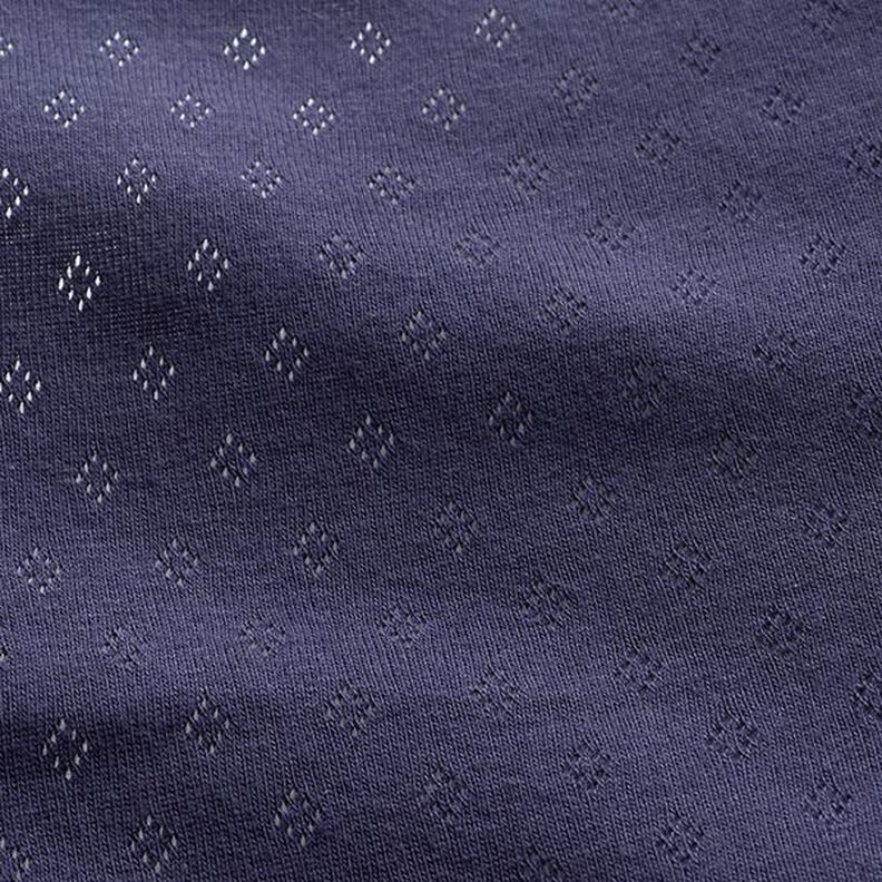 Finstickad jersey med hålmönster – marinblått,  image number 1