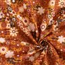 bomullspoplin geometriska blommor – currygul/mörkbrun,  thumbnail number 3