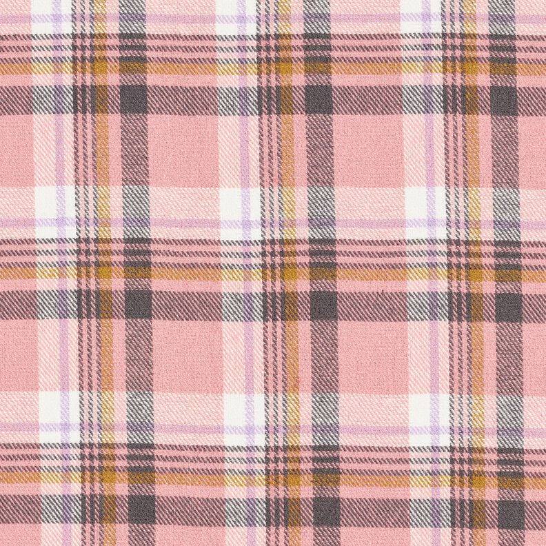 Bomullsflanell rutigt – gammalrosa/gammalsilver, image number 1