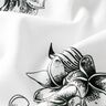 Dekorationstyg Halvpanama pittoreska blommor – vit/svart,  thumbnail number 2