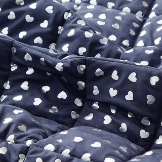 Quiltat tyg hjärtan – svart/silver, 
