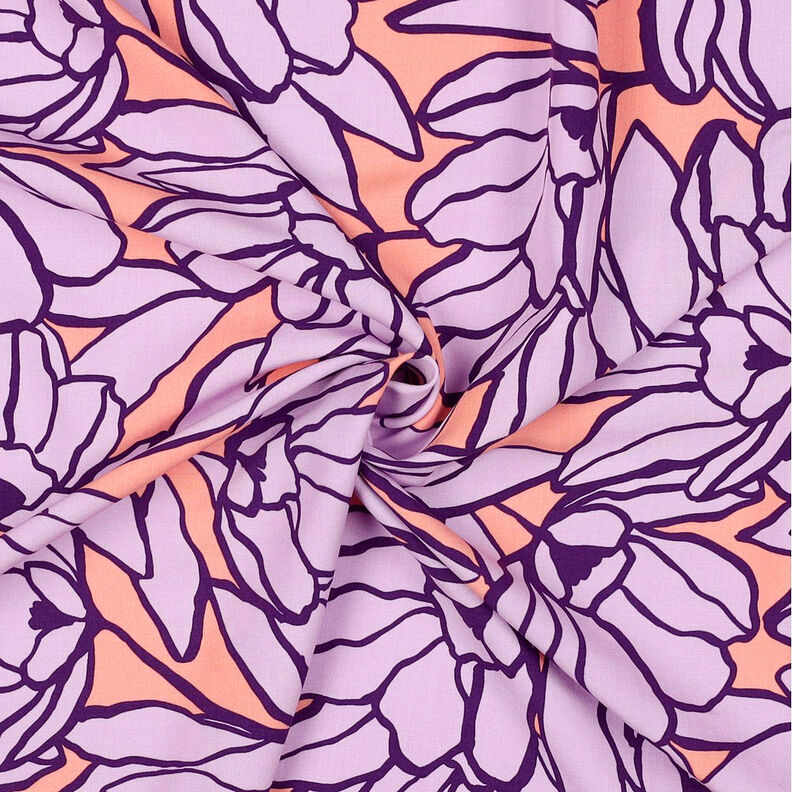 Lenzing Ecovero Inked Bouquet | Nerida Hansen – persikofärgad/lavender,  image number 4