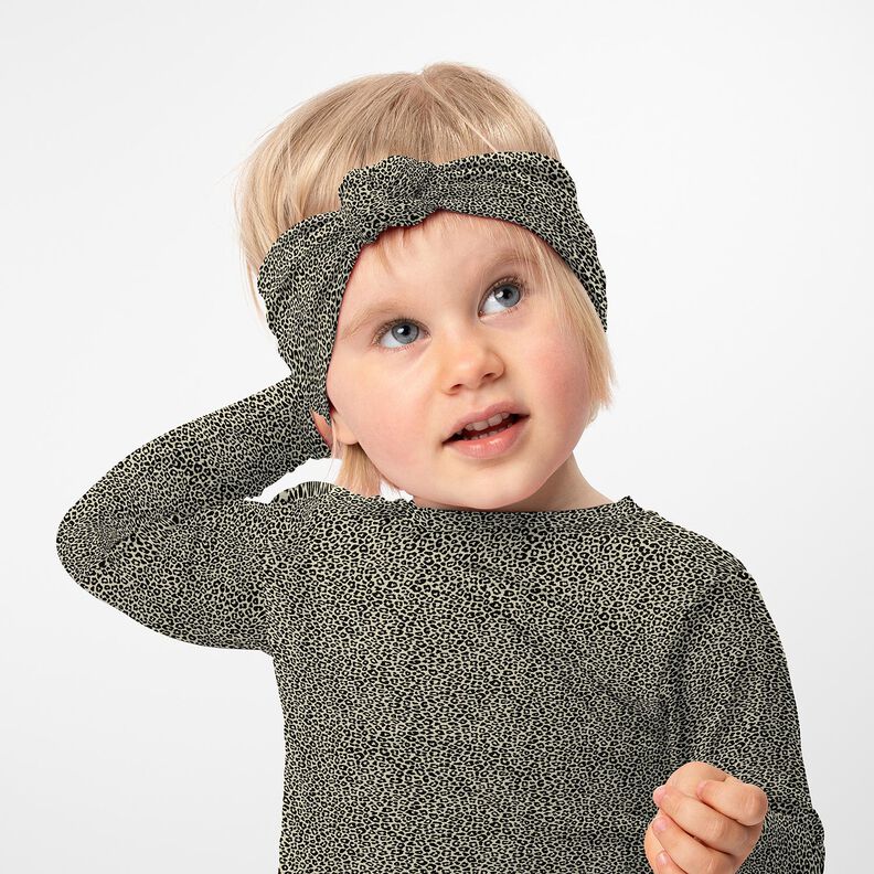 Bomullsjersey mini-leo-tryck – gråbeige/svart, image number 6