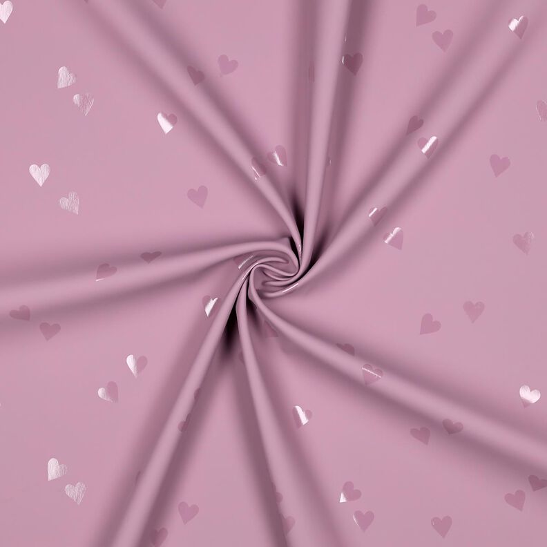 Regnjackstyg små hjärtan | Poppy Fabrics – ljus gammelrosa, image number 3