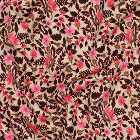 French Terry Sommarsweat små blommor Digitaltryck – cashew/intensiv rosa,  French Terry Sommarsweat små blommor Digitaltryck – cashew/intensiv rosa,