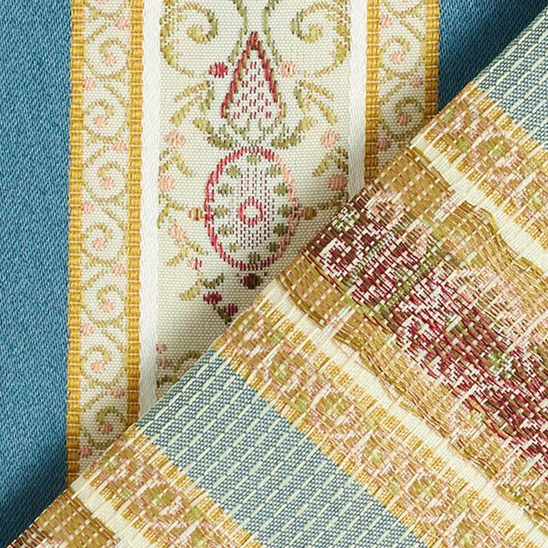 Möbeltyg Jacquard Biedermeier Ränder – kräm/blå,  image number 3