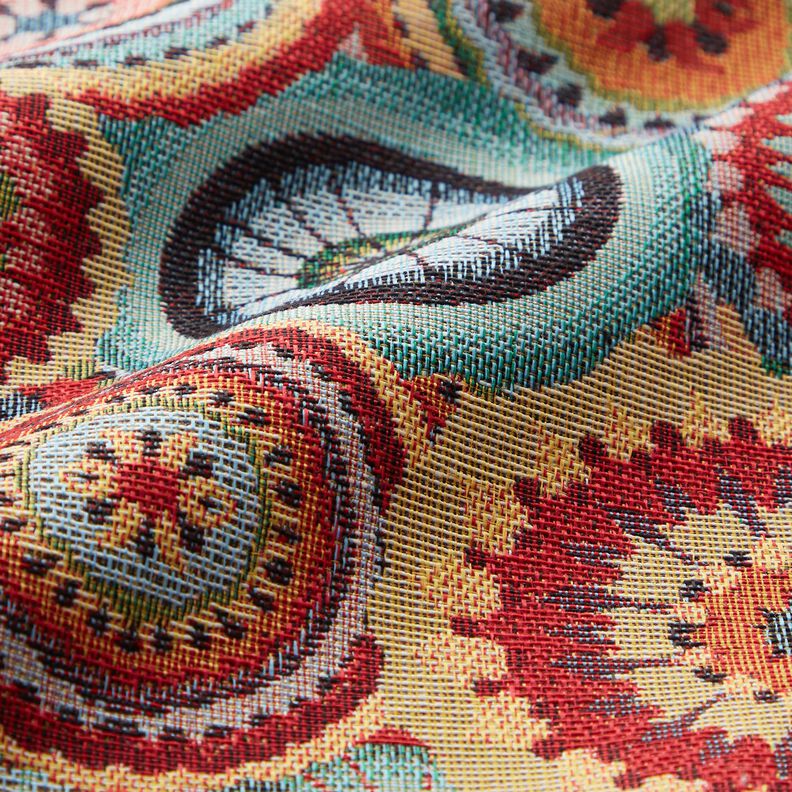 Dekorationstyg Gobeläng Mandala-cirklar – ljusbeige/rött,  image number 2