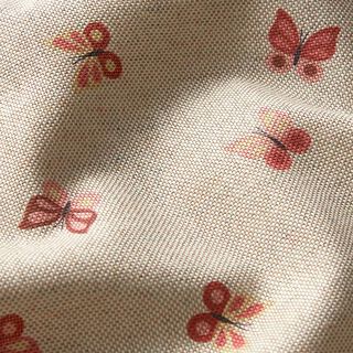 Dekorationstyg Halvpanama fjärilar – natur/rosa, 