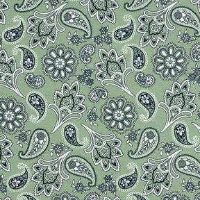 Bomullsjersey Paisley – vass/vit, 