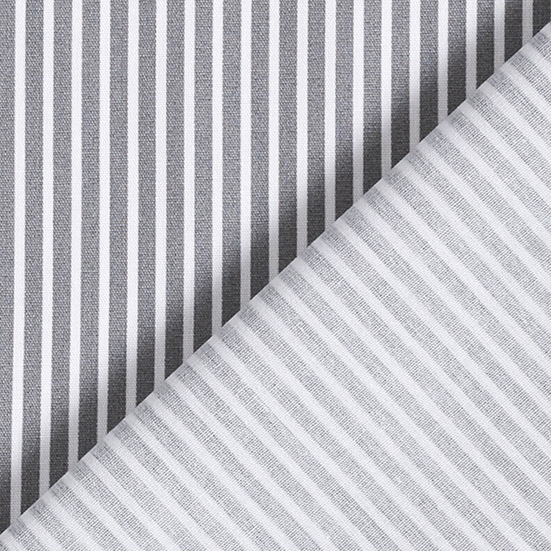Bomullspoplin Ränder – grått/vit, image number 4