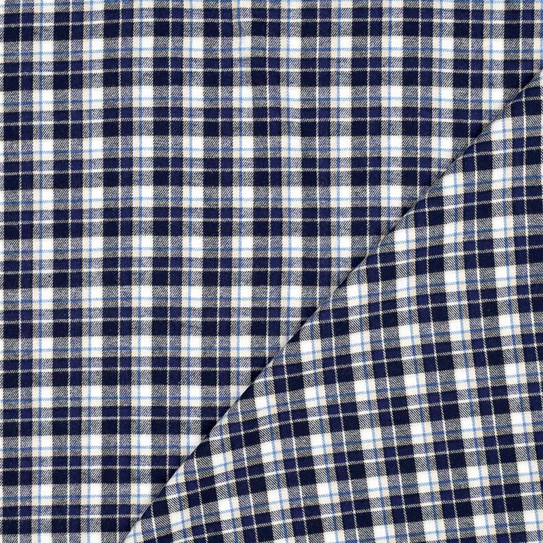 Bomullsflanell små rutor – marinblå/yllevit,  image number 3