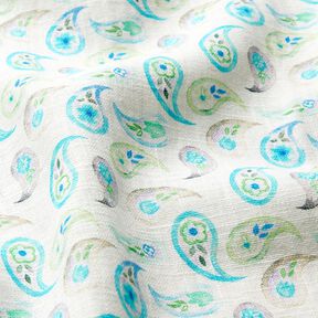 linnemix paisley – elfenbensvit/ljus turkos, 