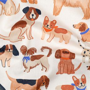 Bomullspoplin Hundar Digitaltryck | Poppy Fabrics – yllevit, 
