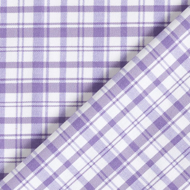 Bomullsstretch rutor – vit/lavender,  image number 5