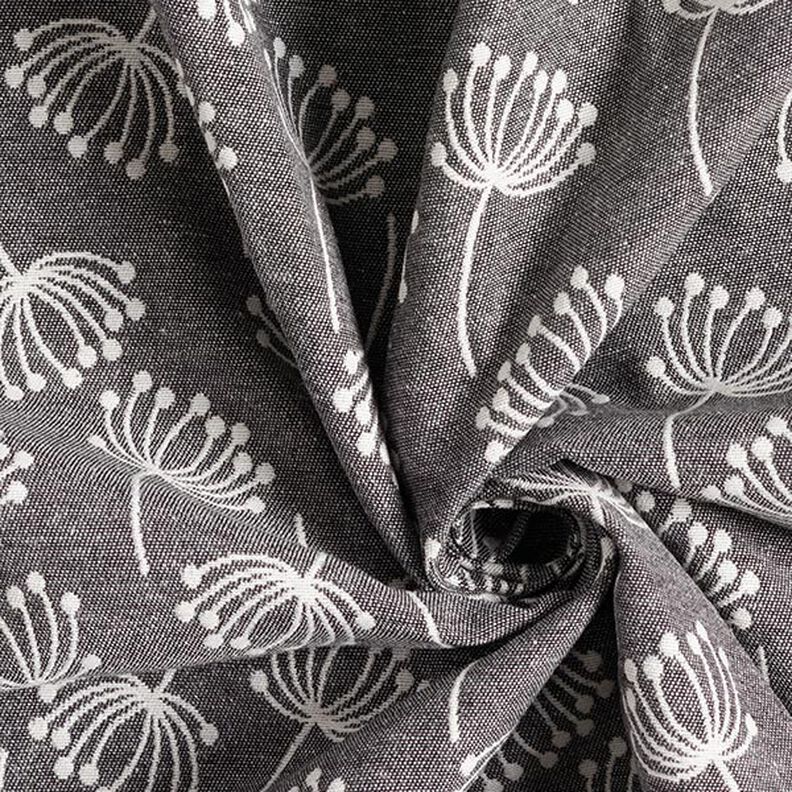 Möbeltyg Jacquard Maskrosor – grått,  image number 3