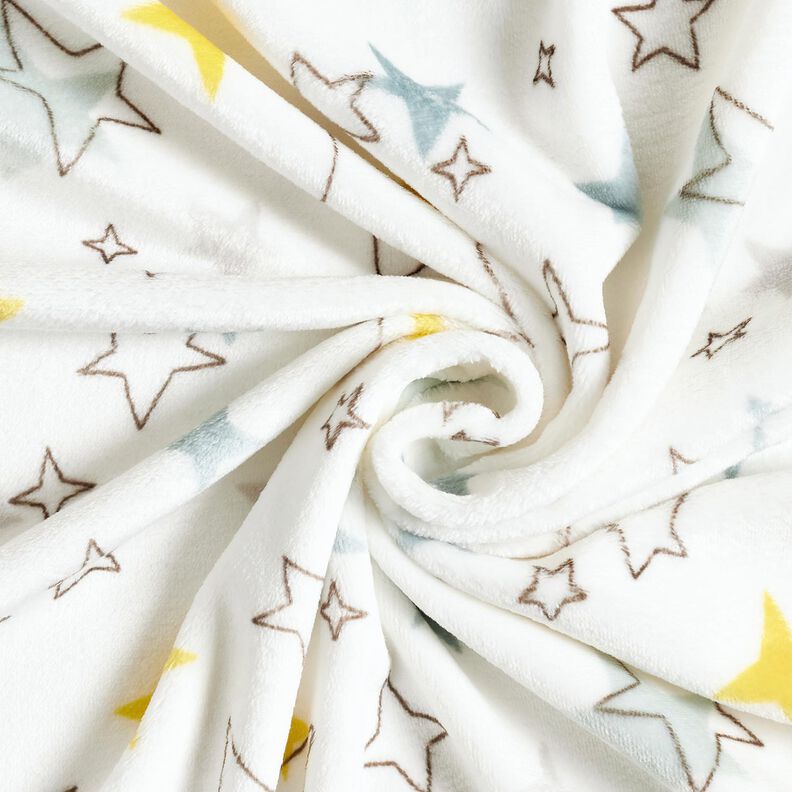 Mysfleece Färgglada stjärnor – elfenbensvit/solgult, image number 3