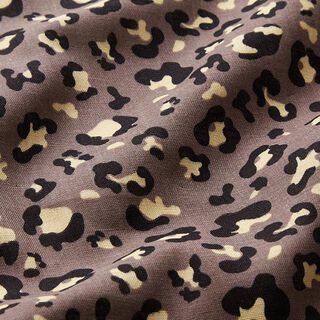 Muslin/Dubbel-krinkelväv leopardmönster – mörkbrun, 