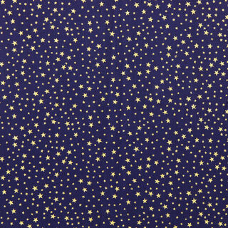 Bomullstyg Kretong Julinspirerad stjärnhimmel liten – marinblått/guld, 
