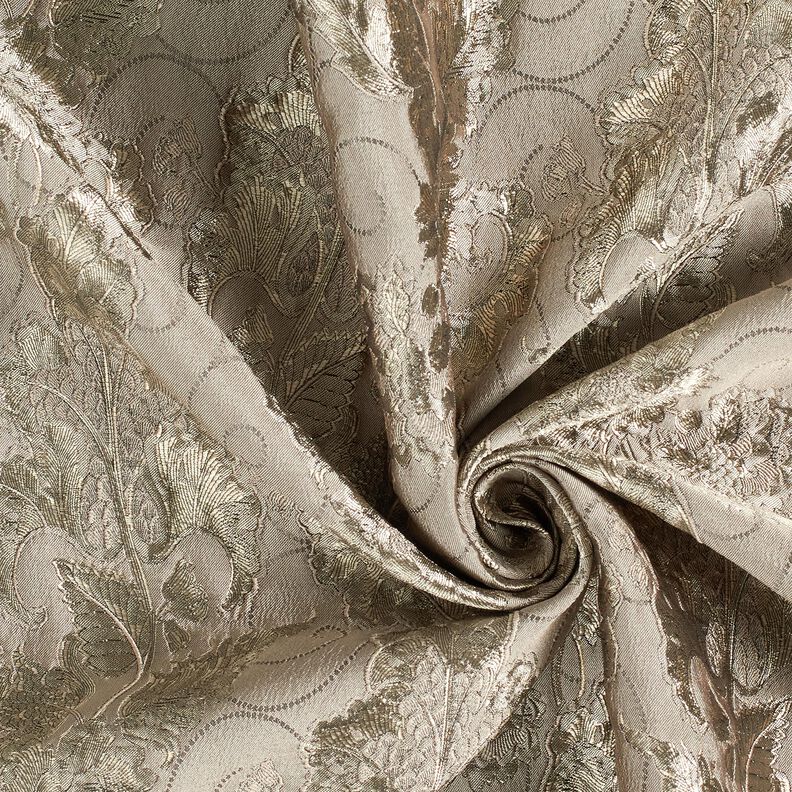Klädtyg jacquard Brokad blommor – mullvad,  image number 3