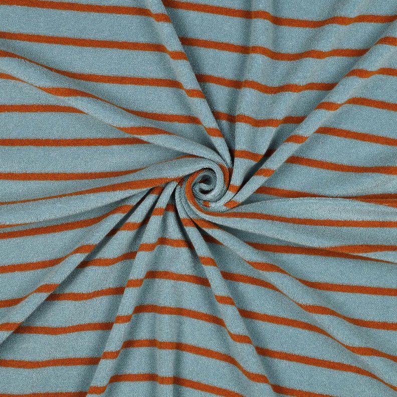 frottéjersey ränder | Poppy Fabrics – duvblå/koppar,  image number 3