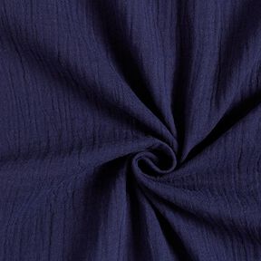 GOTS Muslin/Dubbel-krinkelväv | Tula – marinblått, 