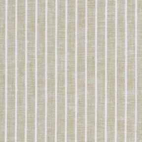 Linne-bomulls-mix Breda ränder – mörkbeige/vit, 