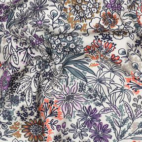 Bomullspoplin Vilda blommor | Poppy Fabrics – vit, 