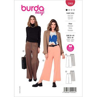 Byxor tillb. Resårlinning | Burda 5969 | 34-44, 