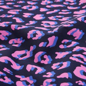 Behandlad bomull Abstrakt Lejon | Poppy Fabrics – nattblå/pink, 
