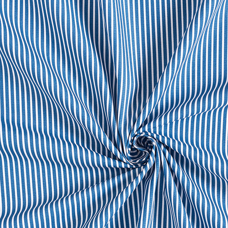 Bomullspoplin Ränder – jeansblå/vit,  image number 3
