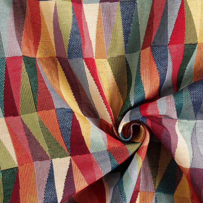 Dekorationstyg Gobeläng Grafisk sicksack – ljusbeige/kaminrött,  image number 3