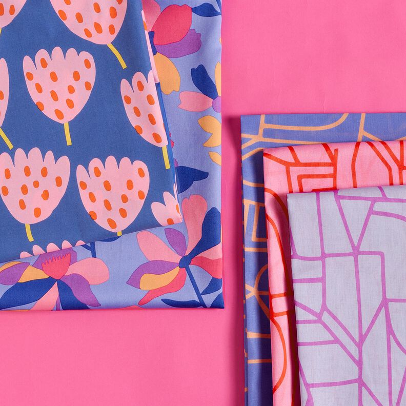 Bomullsvoile Town | Nerida Hansen – pastellviolett/eldröd,  image number 5
