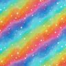 Bomullspoplin regnbågs-stjärnstoft Digitaltryck – kungsblått/färgmix,  thumbnail number 1