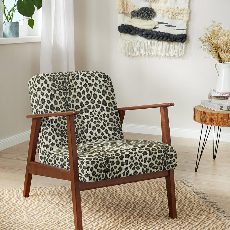 Stoppningstyg Jacquard Leopardmönster – mullvad/khaki,  image number 5
