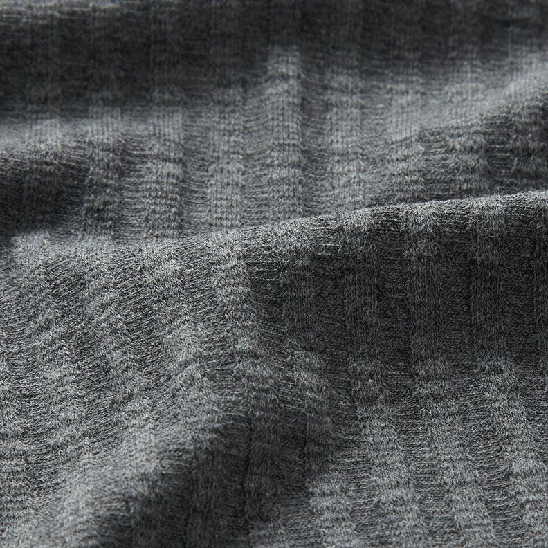 Ribbad jersey enkelt stickmönster – mörkgrå,  image number 2