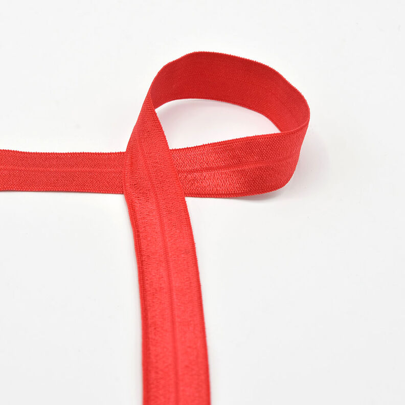Elastiskt kantband (vikt resår) glänsande [20 mm] – rött,  image number 1