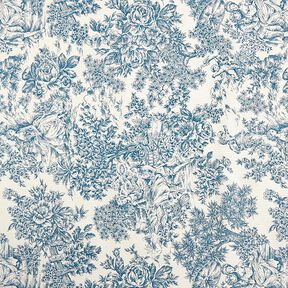 Dekorationstyg Canvas Toile de Jouy 280 cm – blå, 