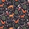 Sweatshirt Ruggad djur i skogen Digitaltryck | Poppy Fabrics – nattblå,  thumbnail number 1