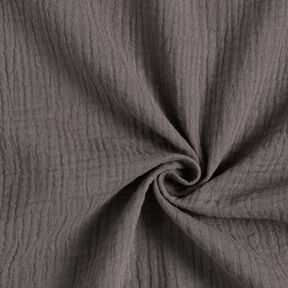 GOTS Muslin/Dubbel-krinkelväv | Tula – mörkgrå, 