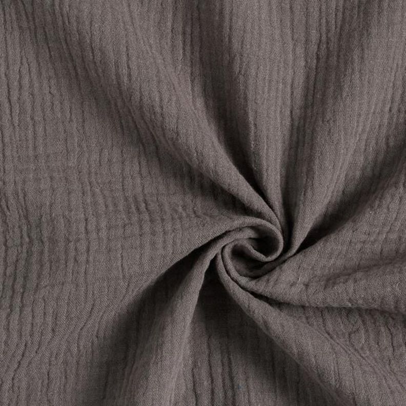 GOTS Muslin/Dubbel-krinkelväv | Tula – mörkgrå,  image number 1