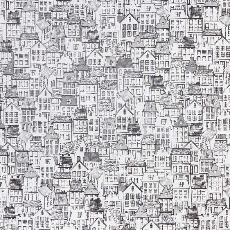 Dekorationstyg Jacquard by i linjekonst – svart/vit,  image number 1