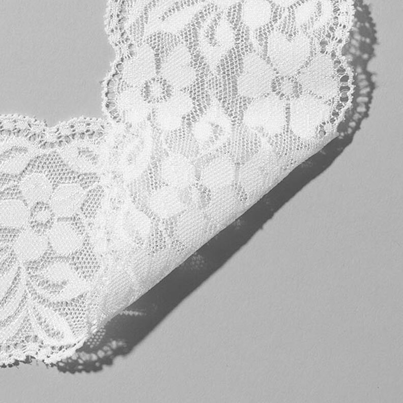 Elastisk underklädesspets [60 mm] - vit,  image number 2