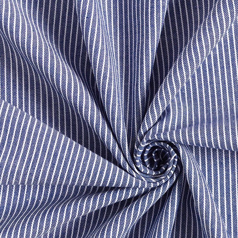 Blustyg Bomullsblandning ränder – marinblått/vit,  image number 3