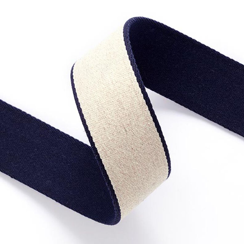 Bältesband  [ 3,5 cm ] – marinblått/beige,  image number 2