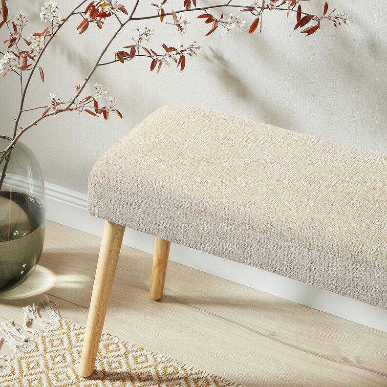Stoppningstyg färgglatt vävt tyg – yllevit/beige,  image number 6