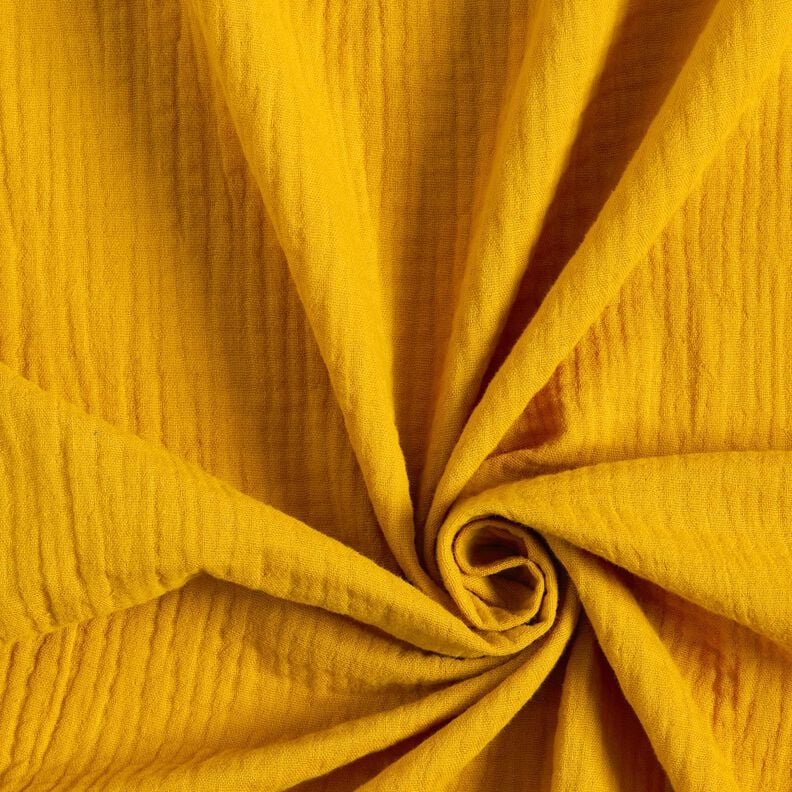 Muslin/Dubbel-krinkelväv – senap, image number 1